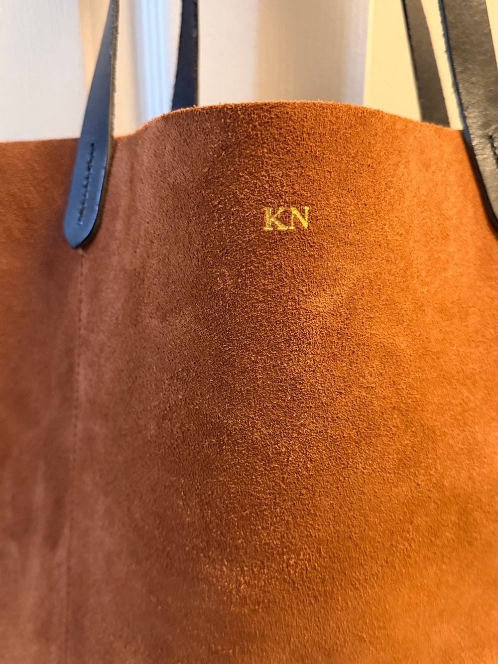 Mark & Graham Brown Suede Tote with Black Straps - Picture 3 of 6